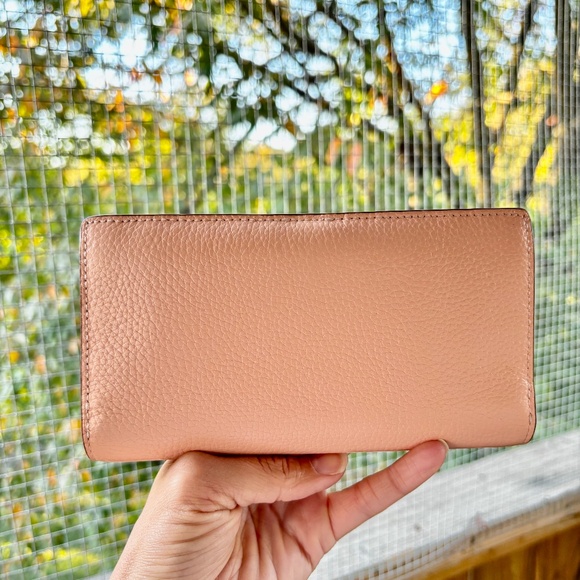 COACH Womens Faded Blush Pebbled Leather Snap Closure Wallet - Picture 4 of 14